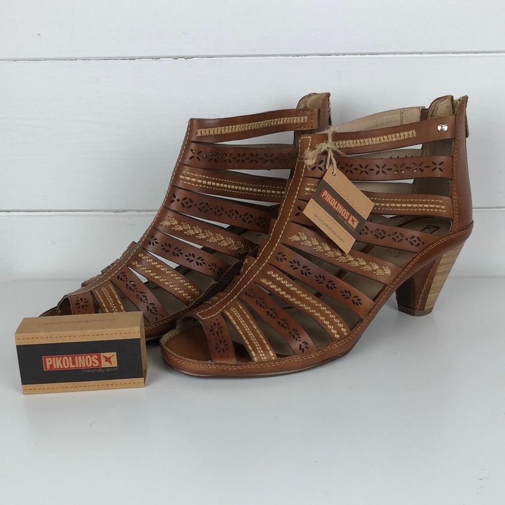 Pikolinos Women's Java W5A-8504 Sandal Brandy size 41 NEW leather heel